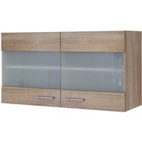 Flex-Well Glas-Hängeschrank »Samoa«, Sonoma Eiche, weiß/braun, melaminbeschichtete Spanplatte - weiss von Flex-Well