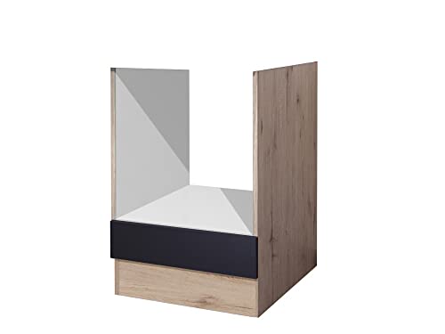 Flex-Well Herdumbauschrank 60 cm ohne Arbeitsplatte Anthrazit San Remo Eiche - Lino von Flex-Well