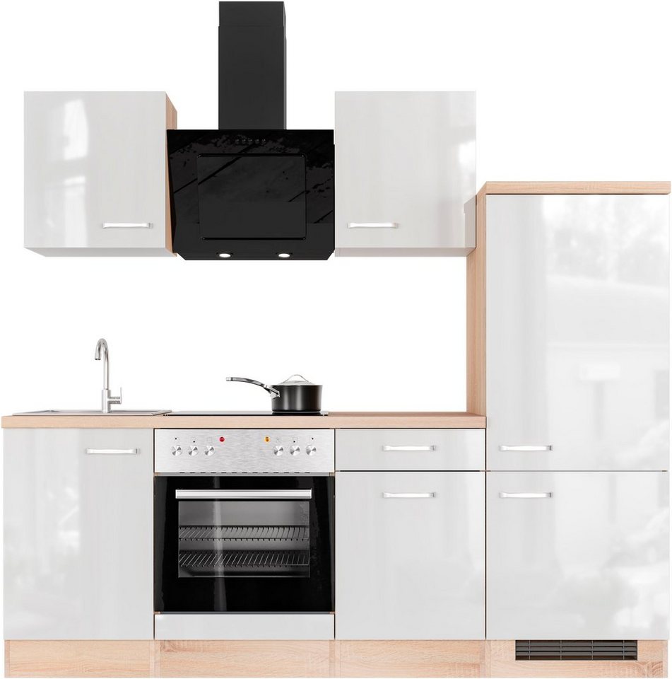 Flex-Well Küche Florenz, mit E-Geräten, Breite 220 cm, in vielen Farbvarianten erhältlich von Flex-Well