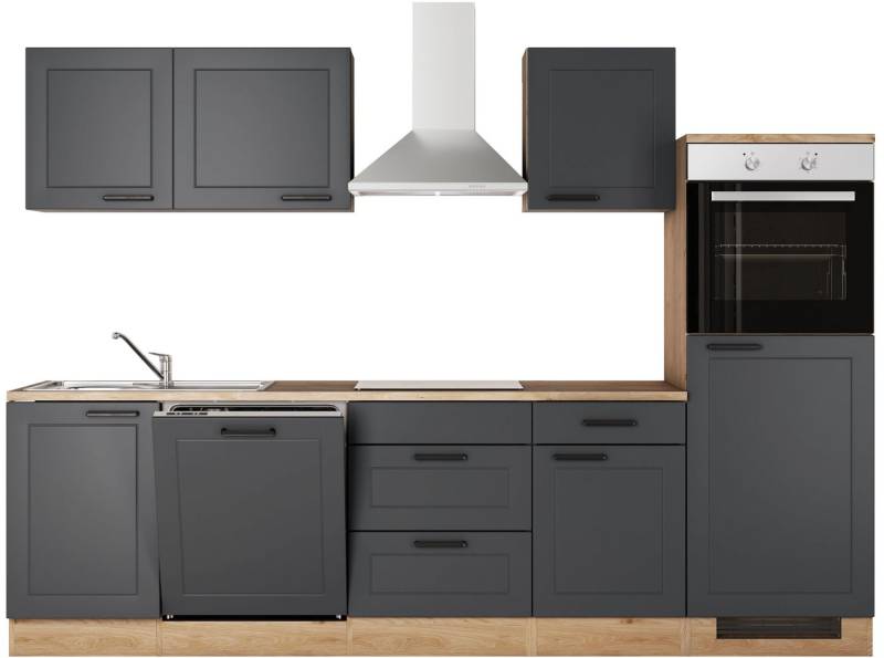 Flex-Well Küche ROMEO & JULIA, Breite 280 cm, wahlweise mit E-Geräten und Spüle in edelstahl oder schwarz von Flex-Well