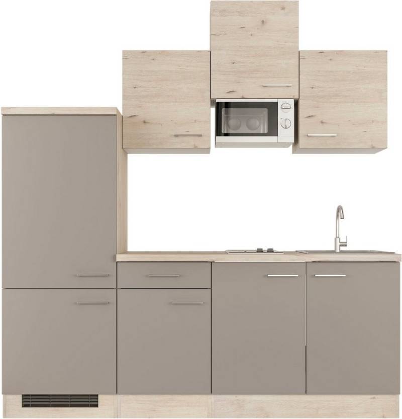 Flex-Well Küche Riva, Breite 210 cm, mit Kühlgerät und Glaskeramikkochfeld sowie Mikrowelle von Flex-Well