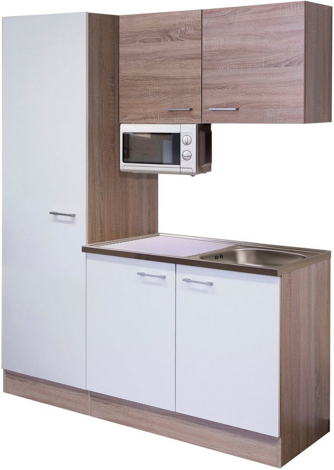 Flex-Well Küchenzeile Samoa, Gesamtbreite 150 cm, mit großem Vorratsschrank und Mikrowelle etc. von Flex-Well