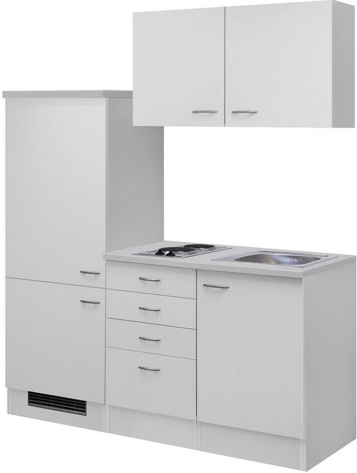 Flex-Well Küche Wito, Gesamtbreite 160 cm, mit Einbau-Kühlschrank, Kochfeld und Spüle etc. von Flex-Well