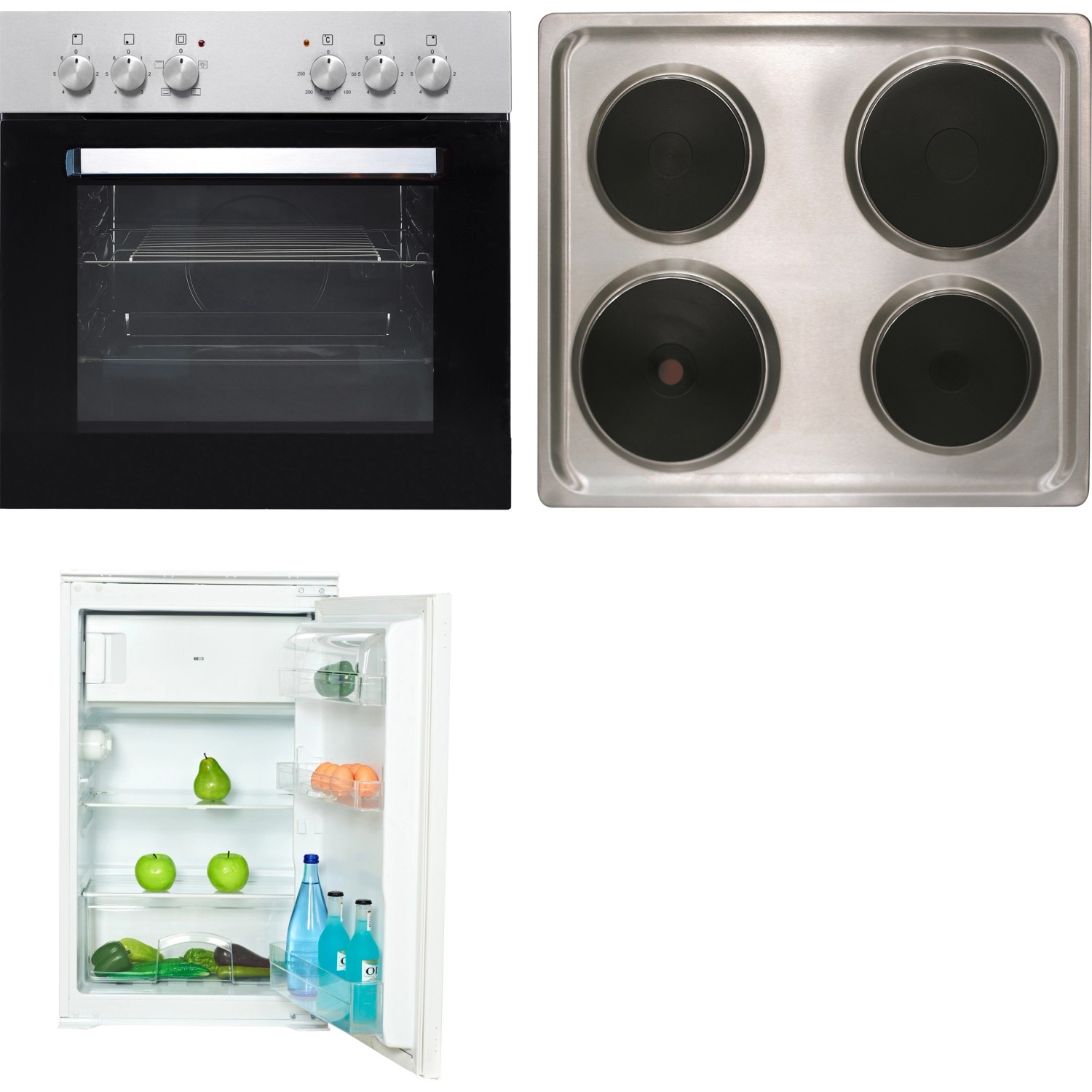 Flex-Well Küchengeräte-Set 1 mit Einbauherd und Einbaukühlschrank von Flex-Well