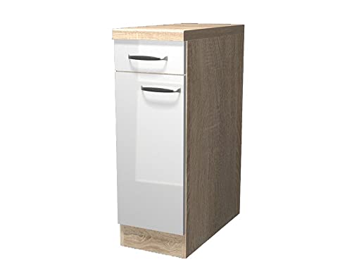 Flex-Well Küchenunterschrank - 30 cm breit - Hochglanz Weiß Sonoma Eiche – Valencia Flex-Well Küchenunterschrank - 30 cm breit - Hochglanz Weiß Sonoma Eiche – Valencia von Flex-Well
