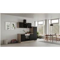 Flex-Well Küchenzeile »Capri«, mit E-Geräten, Gesamtbreite: 220 cm, Front mit Antifingerprint-Effekt - schwarz von Flex-Well