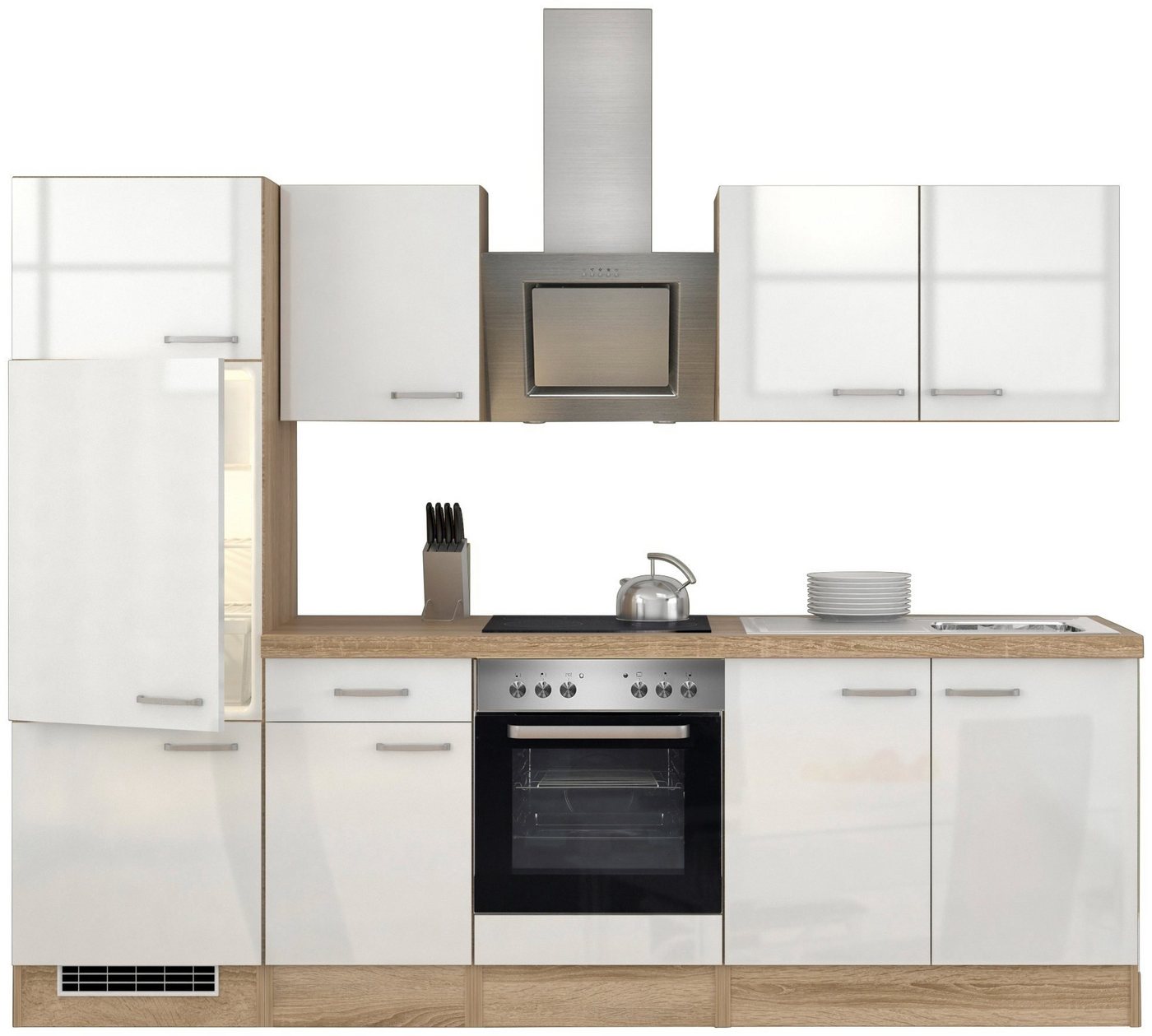Flex-Well Küchenzeile Florenz, mit E-Geräten, Gesamtbreite 270 cm von Flex-Well