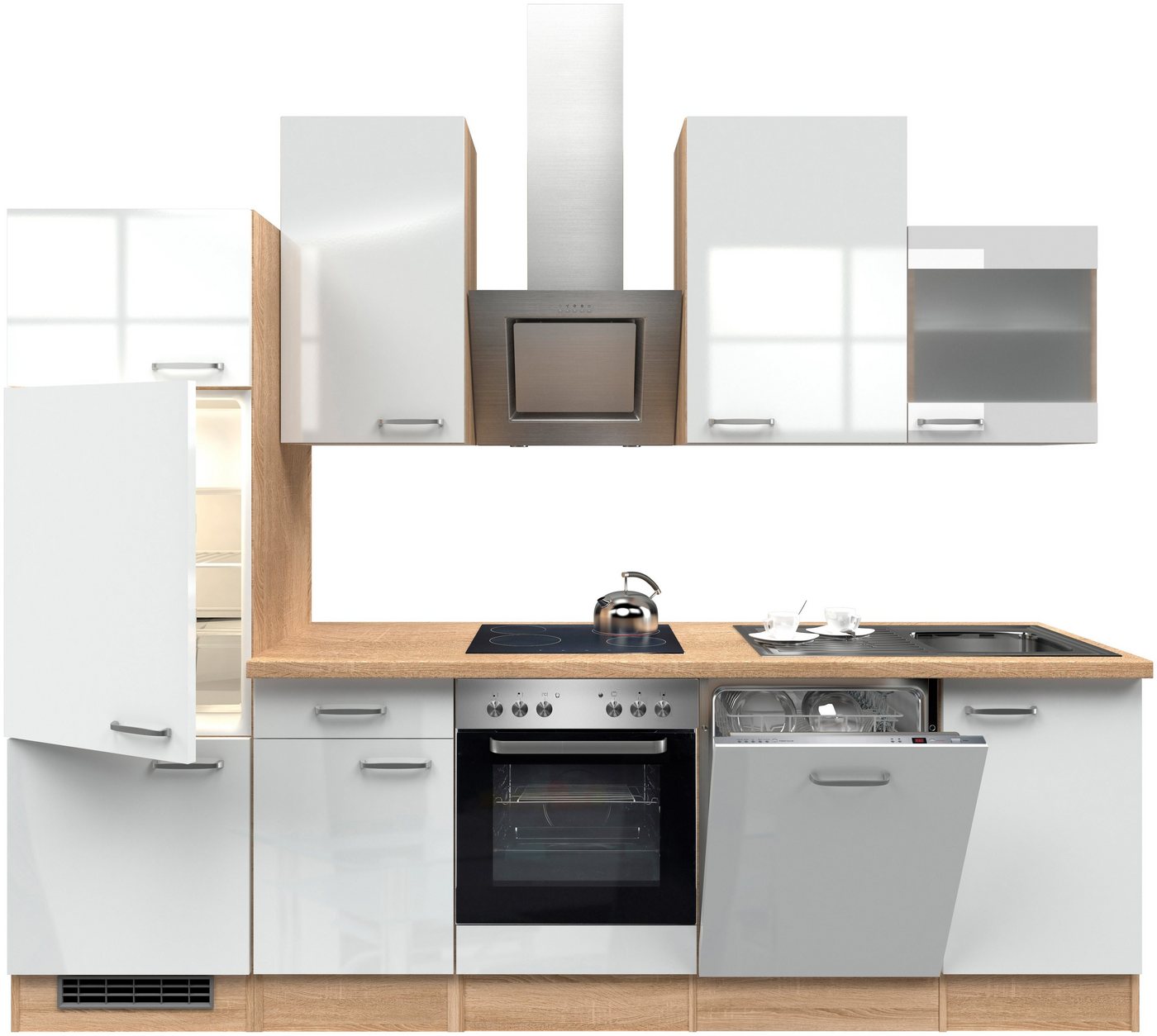 Flex-Well Küchenzeile Florenz, mit E-Geräten, Gesamtbreite 280 cm von Flex-Well