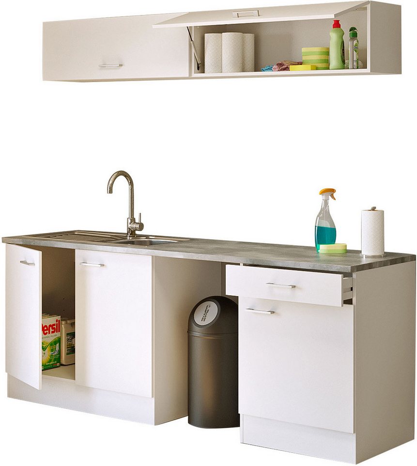 Flex-Well Schrank-Set Lucca, (Komplett-Set), Gesamtbreite 210 cm, inkl. Arbeitsplatte und Einbauspüle von Flex-Well