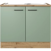 Flex-Well Spülenschrank "Cara", (2 St.), (B x H x T) 100 x 85 x 60 cm, inkl. Edelstahl-Einbauspüle von Flex-Well