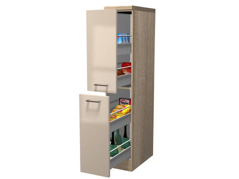 Flex-Well Apothekerschrank Demi Apothekerschrank Küche - 30 cm breit - Kaschmir Glanz Sonoma Eich von Flex-Well