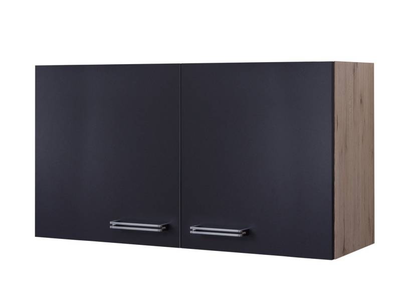 Flex-Well Hängeschrank Hängeschrank Küche - 100 cm breit - Anthrazit San Remo Eiche – Lino von Flex-Well