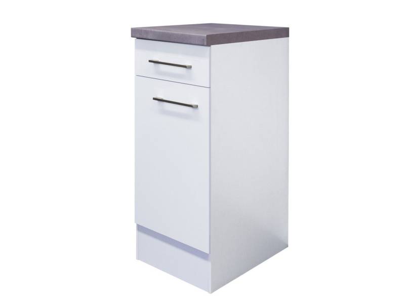 Flex-Well Unterschrank Küchenunterschrank - 30 cm breit - Weiß – Nawa von Flex-Well