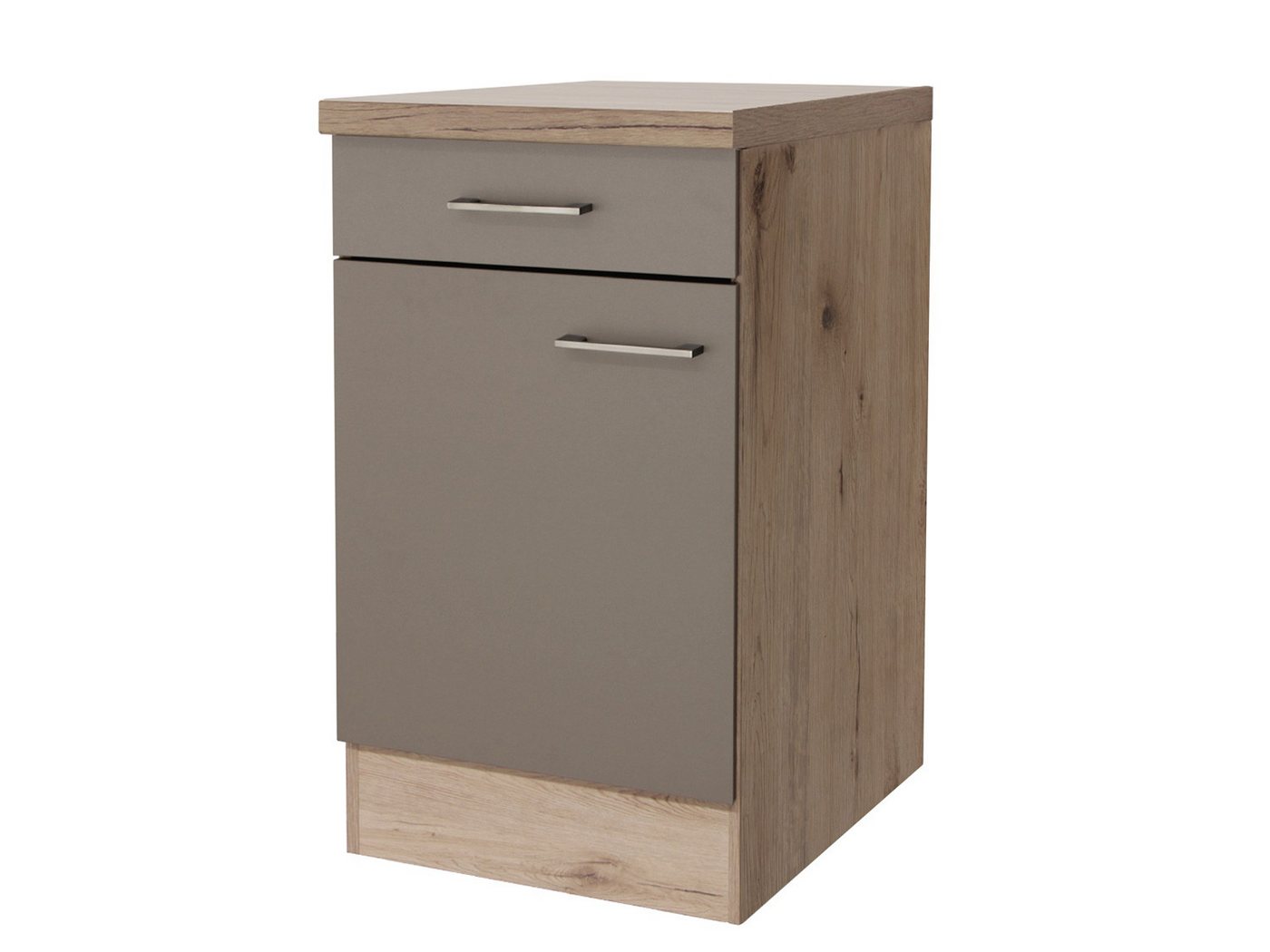 Flex-Well Unterschrank Küchenunterschrank - 50 cm breit - Quarz-Cubanit San Remo Eiche – Rode von Flex-Well