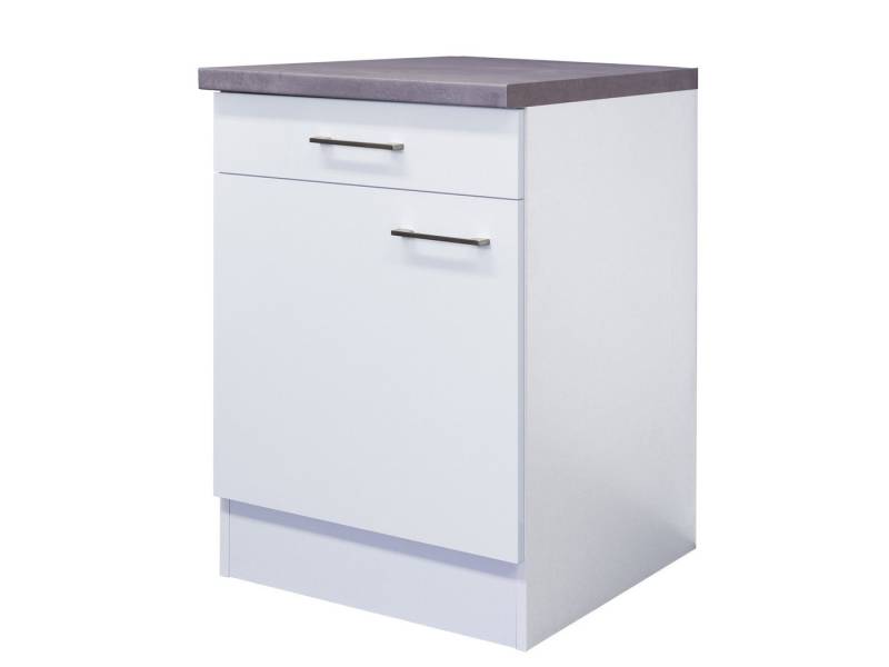 Flex-Well Unterschrank Küchenunterschrank - 60 cm breit - Weiß – Nawa von Flex-Well
