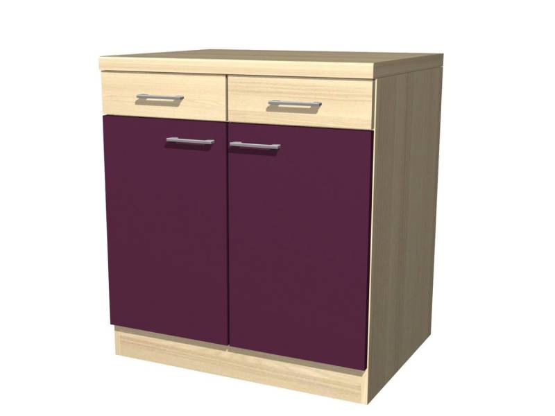 Flex-Well Unterschrank Küchenunterschrank - 80 cm breit - Aubergine Akazie – Otto Flex-Well Unterschrank Küchenunterschrank - 80 cm breit - Aubergine Akazie – Otto von Flex-Well