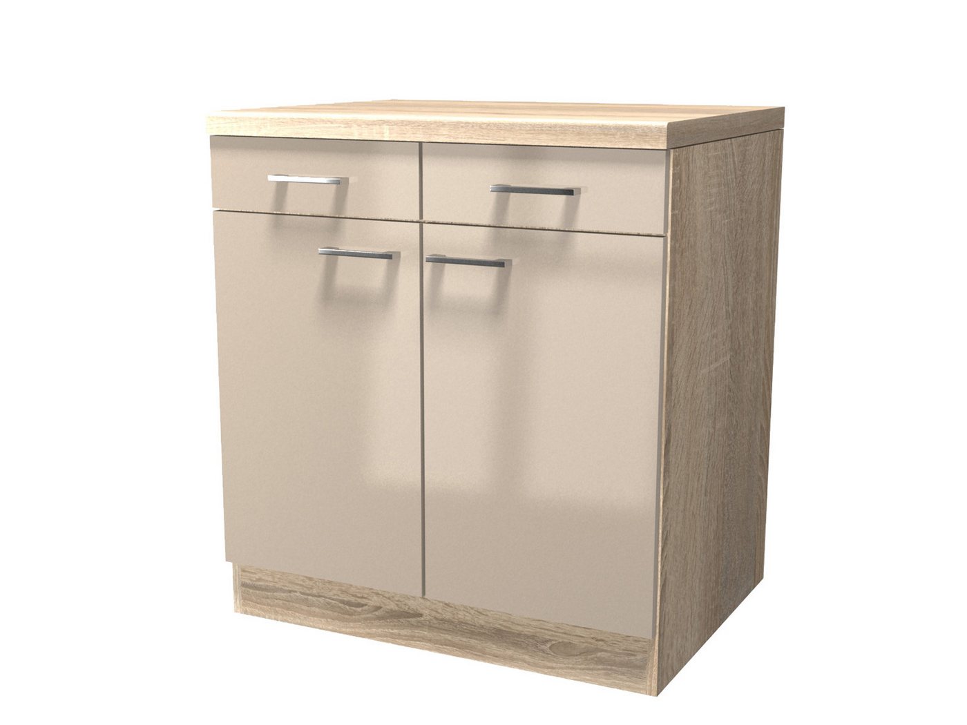 Flex-Well Unterschrank Küchenunterschrank - 80 cm - Kaschmir Glanz Sonoma Eiche – Neapel Flex-Well Unterschrank Küchenunterschrank - 80 cm - Kaschmir Glanz Sonoma Eiche – Neapel von Flex-Well