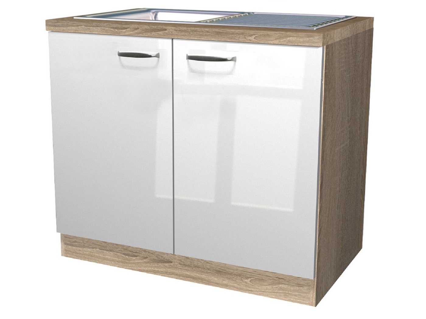 Flex-Well Spülenunterschrank Spülenunterschrank mit Arbeitsplatte & Spüle - 100 cm breit Hochglanz Flex-Well Spülenunterschrank Spülenunterschrank mit Arbeitsplatte & Spüle - 100 cm breit Hochglanz von Flex-Well