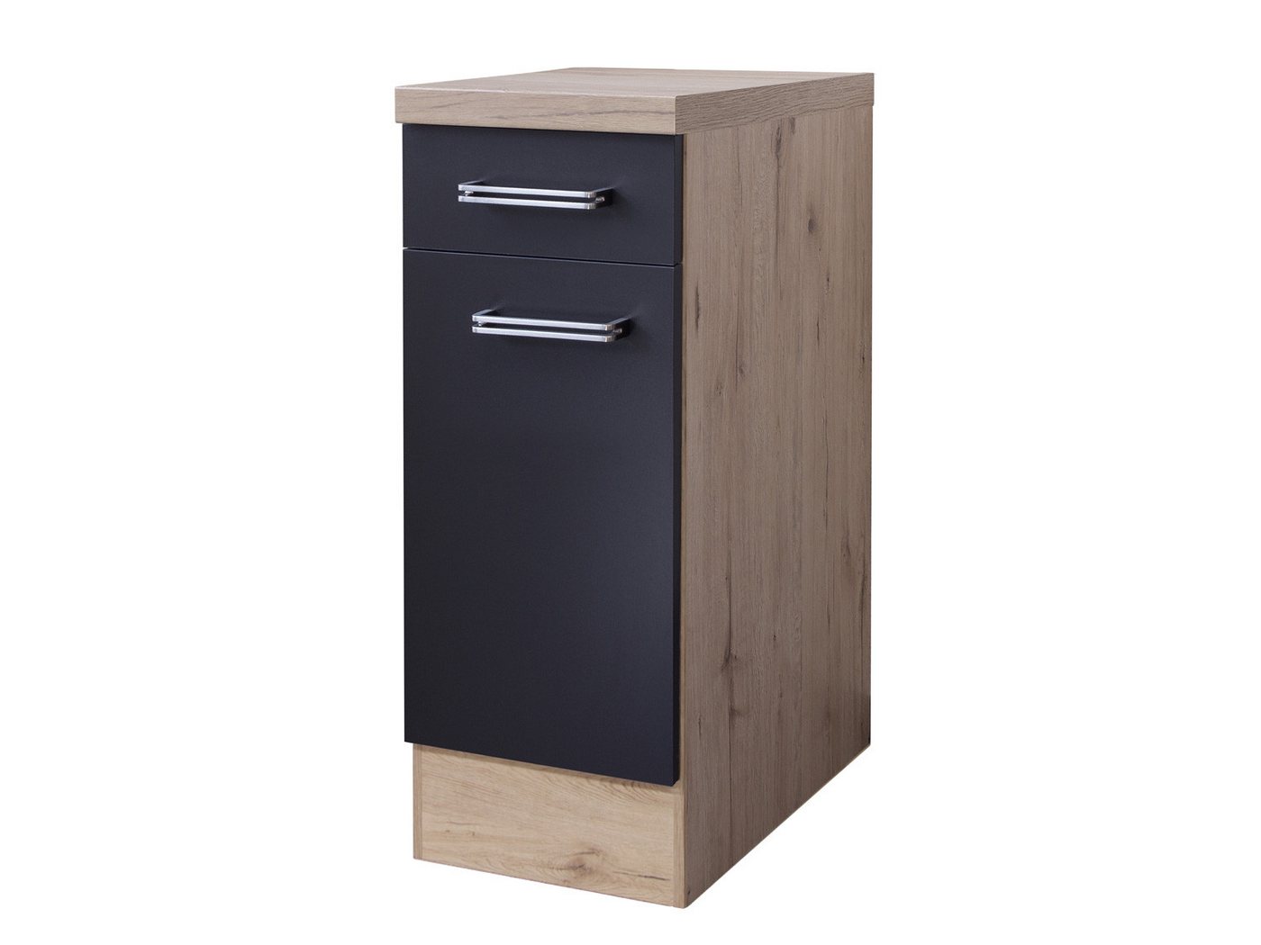 Flex-Well Unterschrank Küchenunterschrank - 30 cm breit - Anthrazit San Remo Eiche – Lino von Flex-Well