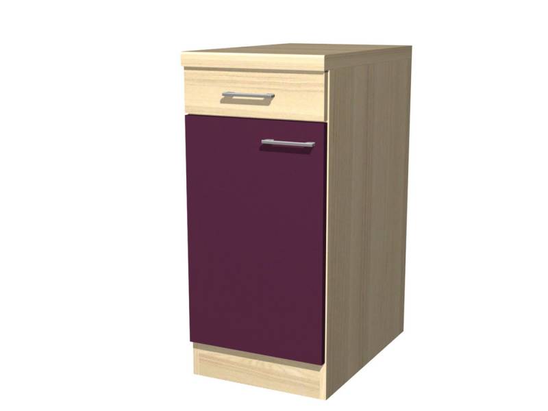 Flex-Well Unterschrank Küchenunterschrank - 40 cm breit - Aubergine Akazie – Otto von Flex-Well