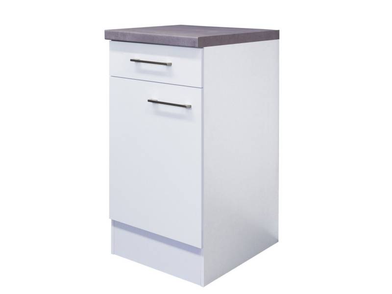 Flex-Well Unterschrank Küchenunterschrank - 40 cm breit - Weiß – Nawa von Flex-Well