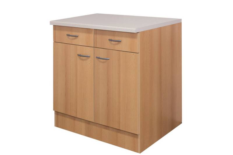 Flex-Well Unterschrank Küchenunterschrank - 80 cm breit - Buche – Namu von Flex-Well
