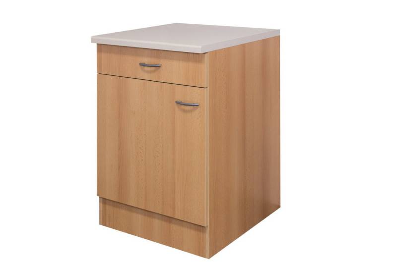 Flex-Well Unterschrank Küchenunterschrank - 60 cm breit - Buche – Namu von Flex-Well