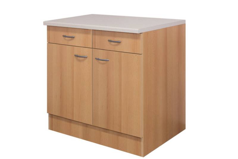 Flex-Well Unterschrank Küchenunterschrank - 100 cm breit - Buche – Namu von Flex-Well