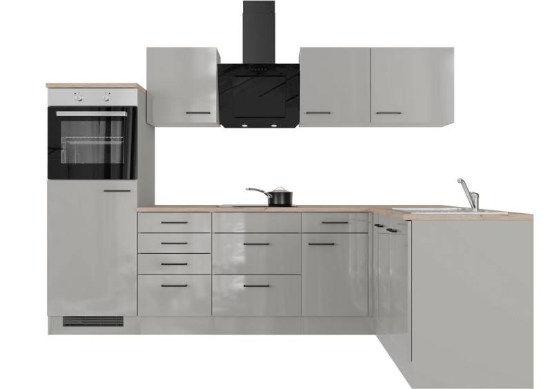 Flex-Well Küchenzeile Lund, wahlw. mit E-Geräten, in weiten Farben erhältlich, Breite 280x170 cm von Flex-Well