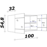 Hängeschrank Avila weiß matt B/H/T: ca. 100x54,8x32 cm von Flex-Well
