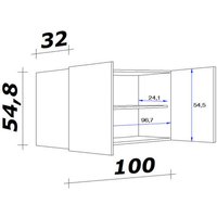 Hängeschrank Capri schwarz matt B/H/T: ca. 100x54,8x32 cm Hängeschrank Capri schwarz matt B/H/T: ca. 100x54,8x32 cm von Flex-Well