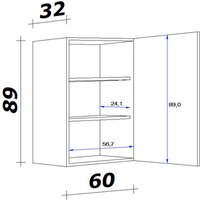 Hängeschrank Capri schwarz matt B/H/T: ca. 60x89x32 cm Hängeschrank Capri schwarz matt B/H/T: ca. 60x89x32 cm von Flex-Well
