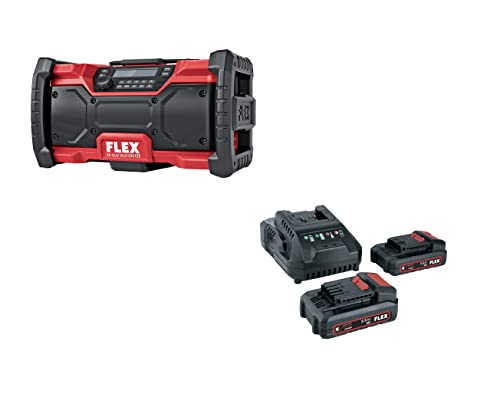 Flex Akku Baustellenradio RD 10.8/18.0/230 (18 V, inkl. 2x Akkus 2,5 Ah, DAB+, FM, Bluetooth, AUX, USB Anschluss) 521833 von FLEX