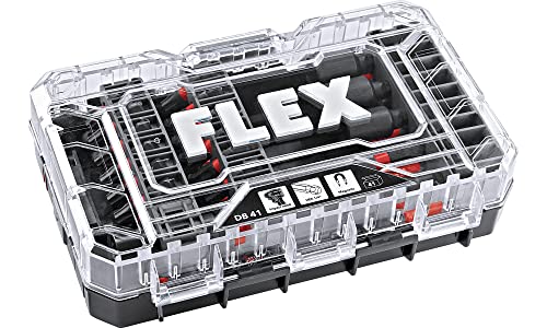 Flex Bitset DB 41 (41-teilig, mit Transportkoffer, verschließbare + stapelbare Box, Bit-Sortiment, inkl. Torx / Phillips / Pozidriv / Nuss, Magnethalterungen) 530494 von FLEX
