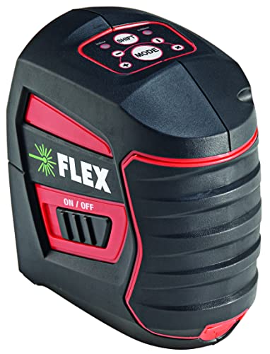 Flex Kreuzlinien Laser mit Empfängermodus (selbstnivellierend, horizontale + vertikale Linie, Genauigkeit ± 0,3 mm/m, Max. Arbeitsbereich 50 m, Laser Messgerät) von FLEX