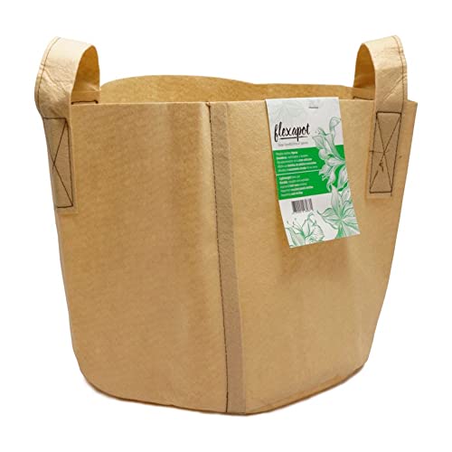 Geotextil Blumentopf/Pflanzsack mit Henkeln Flexapot Beige 7 GAL (26,6L) von Flexapot