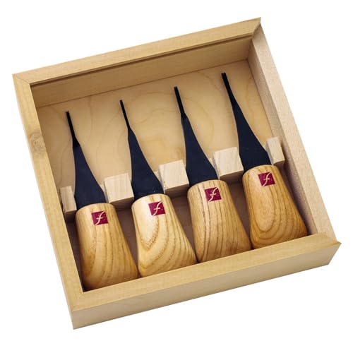 Flexcut Schnitzwerkzeuge, Micro Palm Craving Set, 4 Stück (FR804) von Flexcut