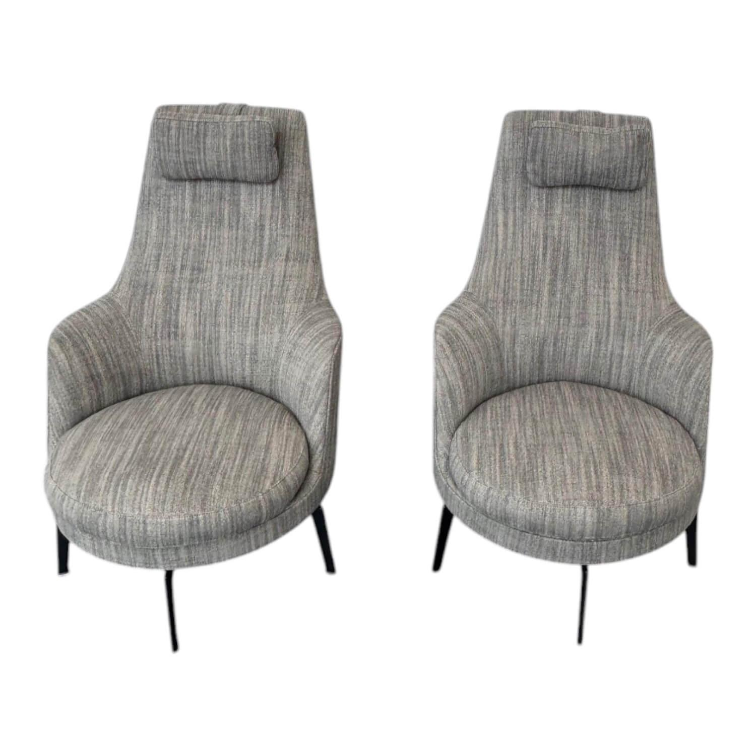 2er-Set Sessel Guscioalto Stoff Extra Ebe 1164 Grau Gestell Metall Brüniert Inkl... 2er-Set Sessel Guscioalto Stoff Extra Ebe 1164 Grau Gestell Metall Brüniert Inkl... von Flexform