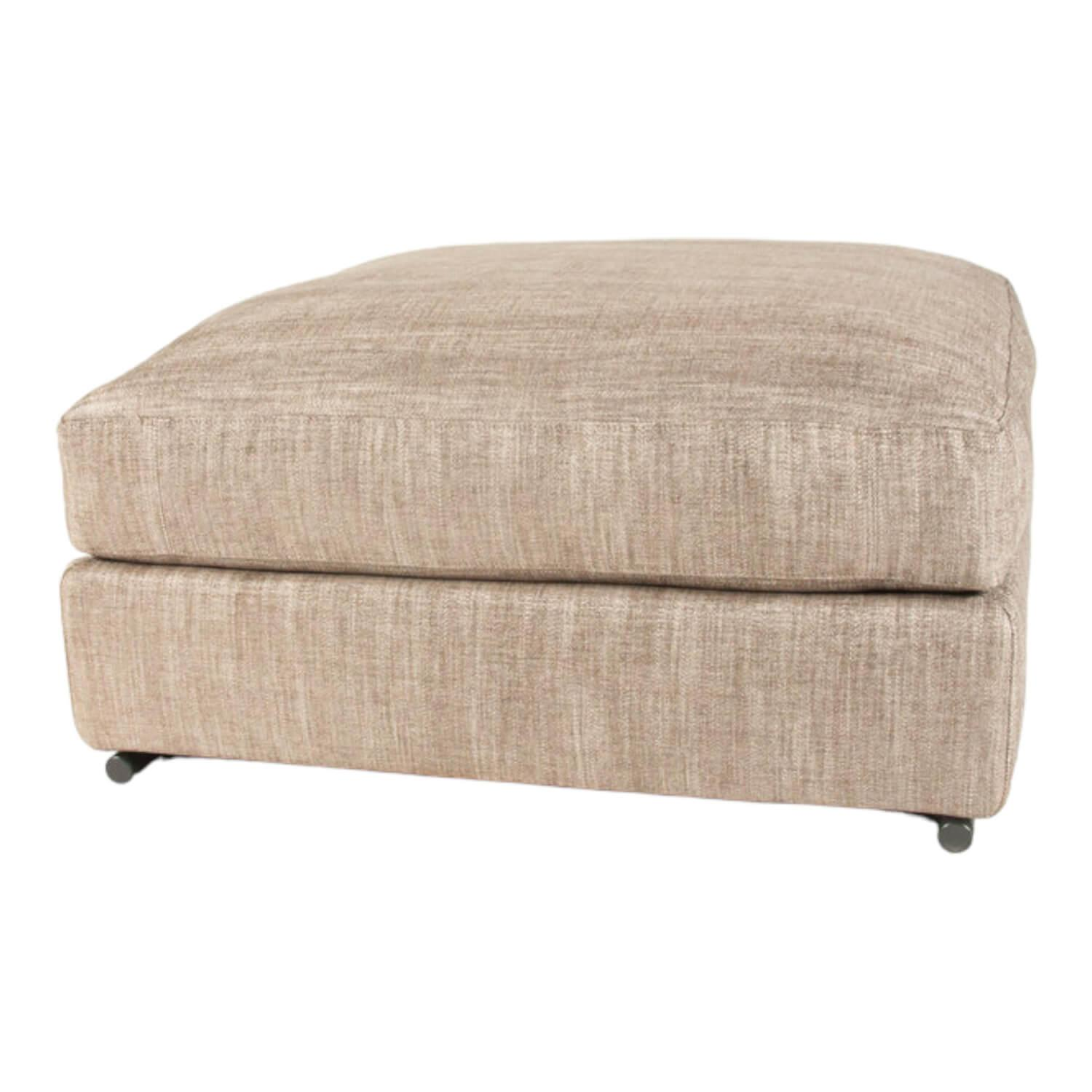 Hocker Zeno Stoff Edison 913 Braun Beige Gestell Metall Brüniert von Flexform