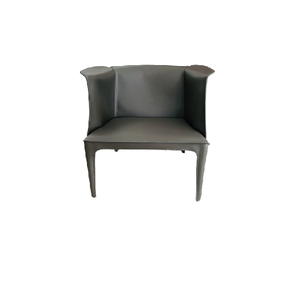 Isabel Stuhl aus grauem Leder, Flexform von Flexform