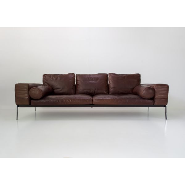 Lifesteel 3-Sitzer Ledersofa von Antonio Citterio, Flexform von Flexform