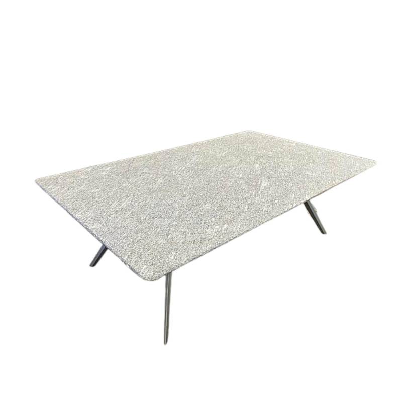 Outdoor Coffee Table Zefiro Platte Stein Silbergneis Grau Gestell Aluminium Matt... von Flexform