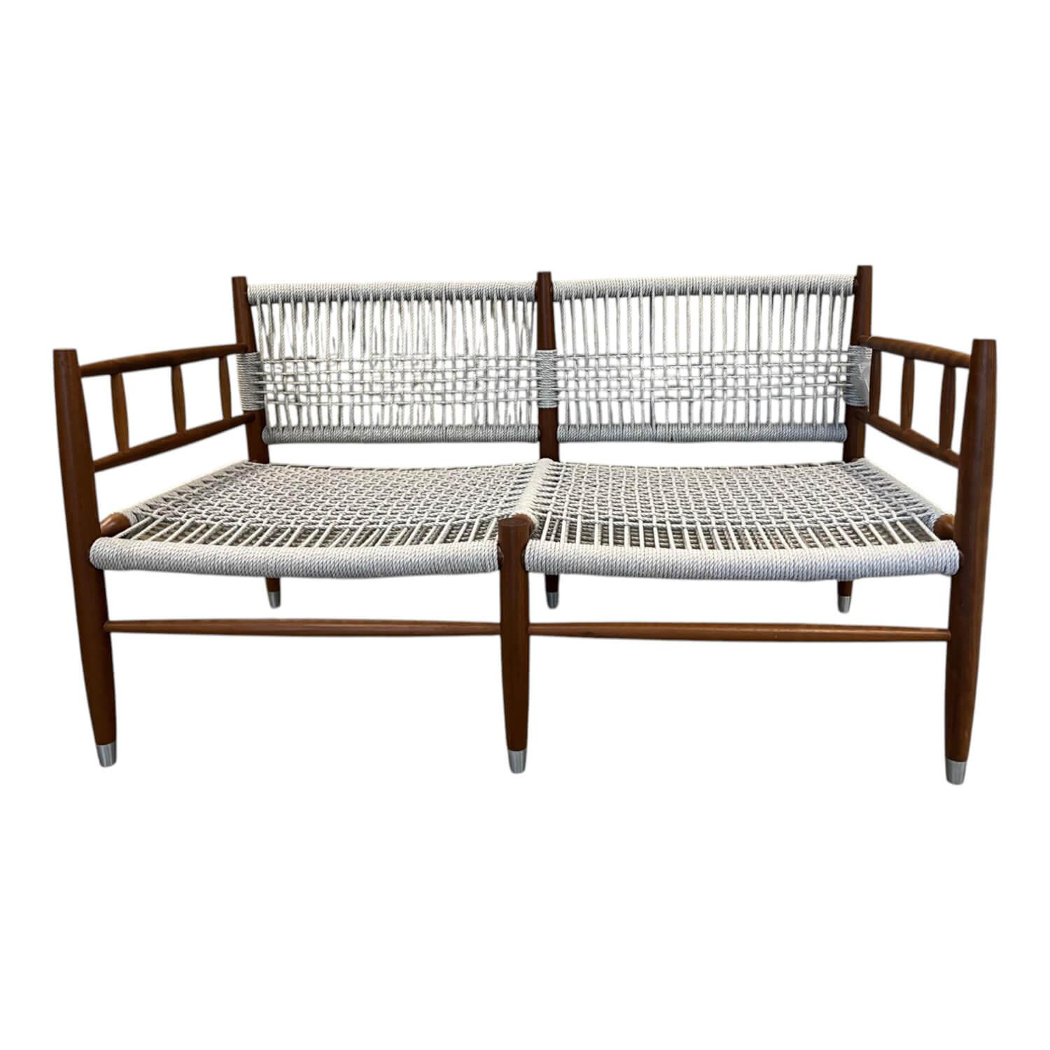 Outdoor Sofabank Lee Geflecht Kordel Eisblau Matt Blau Grau Gestell Holz Iroko M... Outdoor Sofabank Lee Geflecht Kordel Eisblau Matt Blau Grau Gestell Holz Iroko M... von Flexform