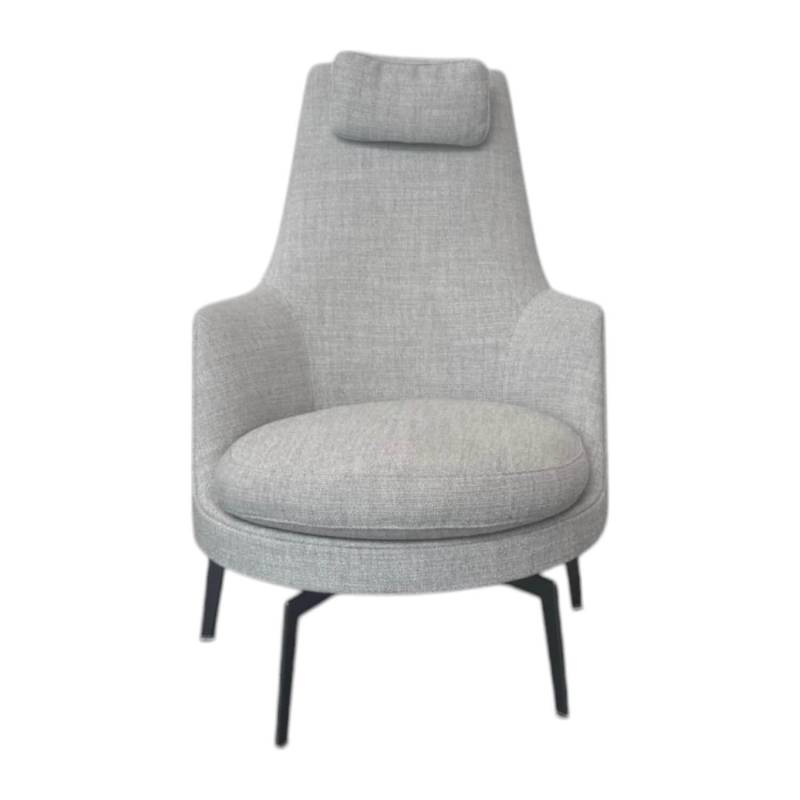 Sessel Guscioalto 015M41 Soft Stoff Top Topazio 990 Grau Gestell Metall Brüniert... von Flexform