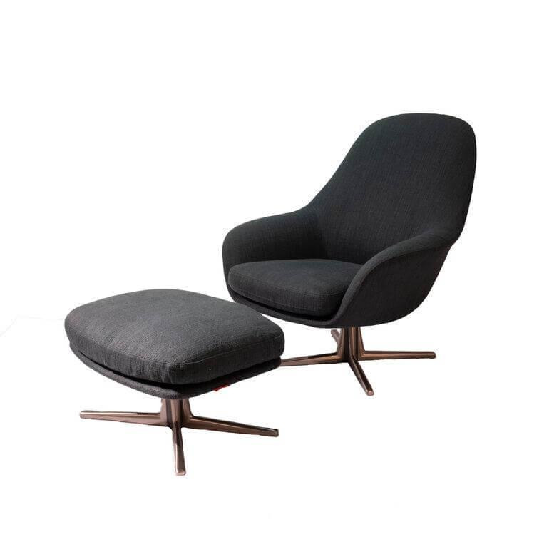 Sessel Sveva Soft Bezug Stoff Ebe 1167 Petrol Grau Vierstrahliges Drehfußkreuz S... Sessel Sveva Soft Bezug Stoff Ebe 1167 Petrol Grau Vierstrahliges Drehfußkreuz S... von Flexform