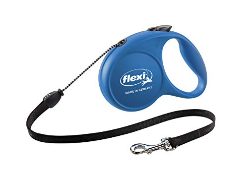 FLEXI / JK Hundeleine Classic Basic Seil Leine Hunde Automatikleine Aufrollleine (Gr. M, blau) von flexi