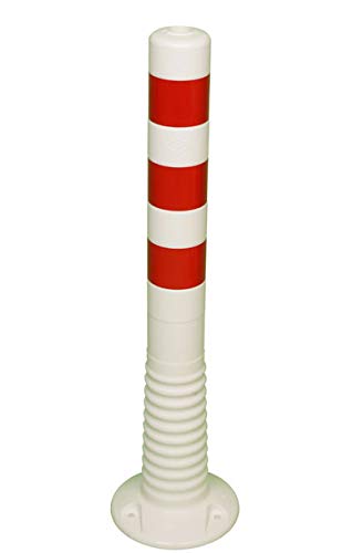 Flexible Verkehrspfosten, elastisch, 75cm, weiß/rot von FlexiBarrier