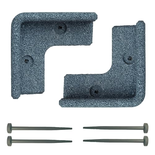 FlexiBorder 2 x 90 Grad Innenecke Grau - Beeteinfassung für den Rasen - Gartenbegrenzung für Rasenflächen - Wege und Blumenbeete von FlexiBorder