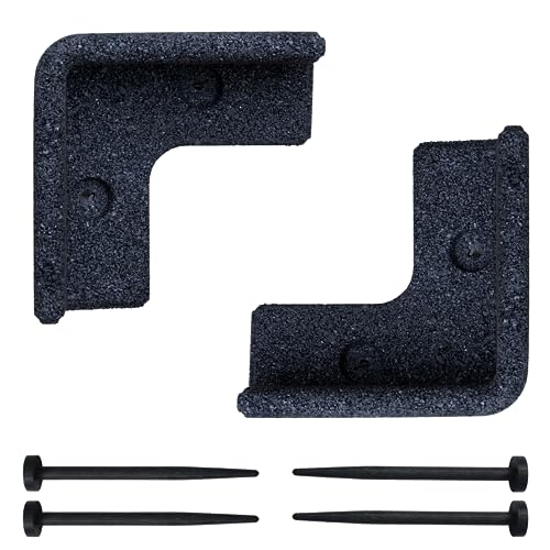 FlexiBorder 2 x 90 Grad Innenecke Schwarz - Beeteinfassung für den Rasen - Gartenbegrenzung für Rasenflächen - Wege und Blumenbeete von FlexiBorder