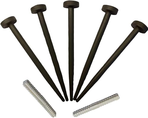 FlexiBorder Rasenkante - 5 x Schwarz Ersatz Gartenpflöcke und 2 x Verbinder Set - Ersatzstifte für FlexiBorder Beeteinfassung von FlexiBorder